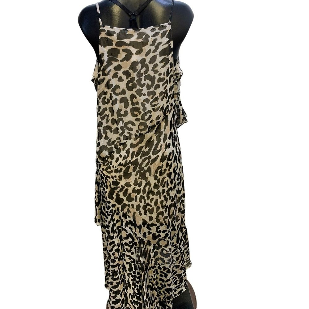 *Eliza J Black Animal Print Maxi Dress Size 16 - Picture 3 of 4
